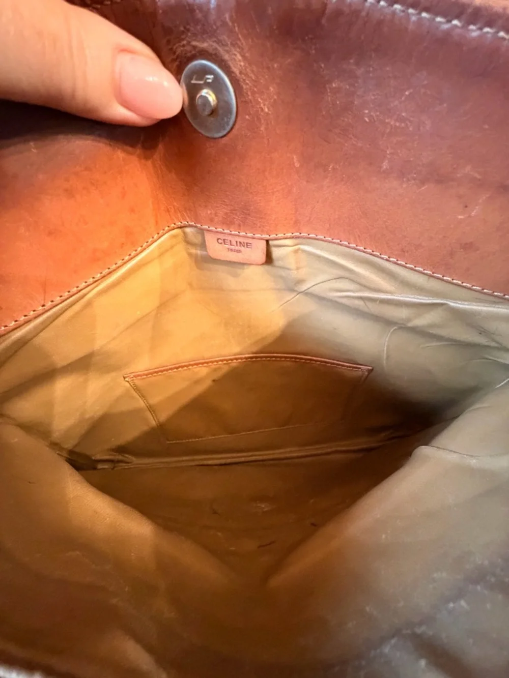 Celine Macadam Vintage Foldover Clutch Leather Trim & Interior Coated Canvas EUC - Picture 4 of 12